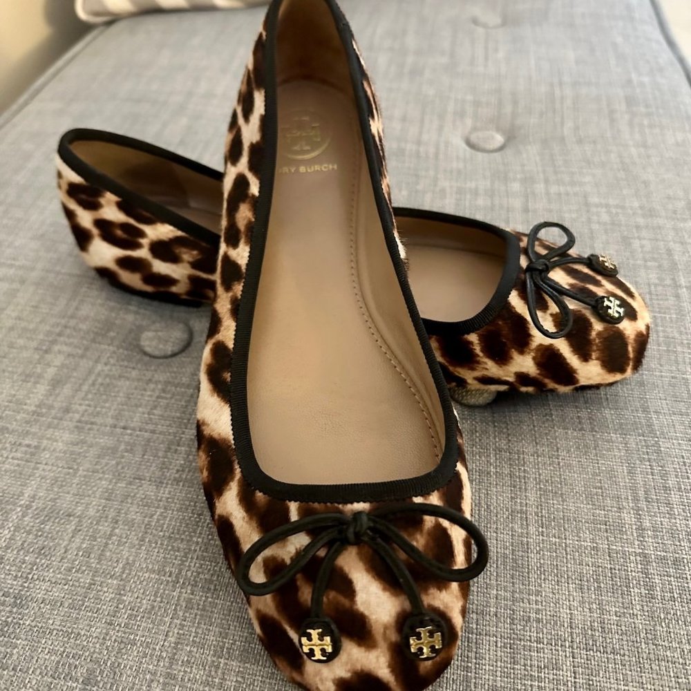 TORY BURCH Laila Driver Ballet Flats | Leopard Print | Size 7.5